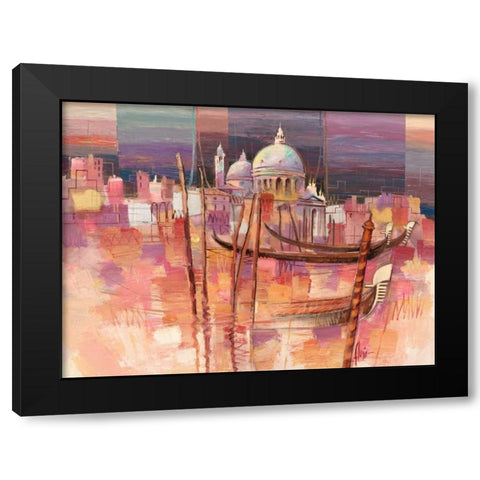 Riflessi a Venezia Black Modern Wood Framed Art Print with Double Matting by Florio, Luigi