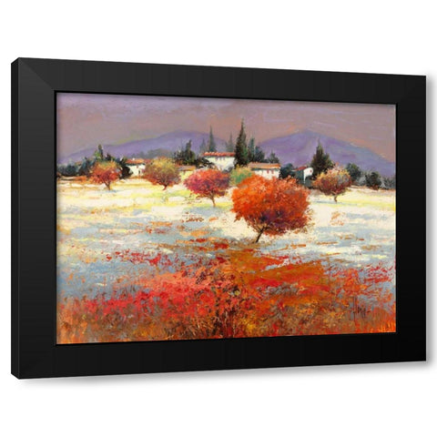 Dolci colline Black Modern Wood Framed Art Print by Florio, Luigi