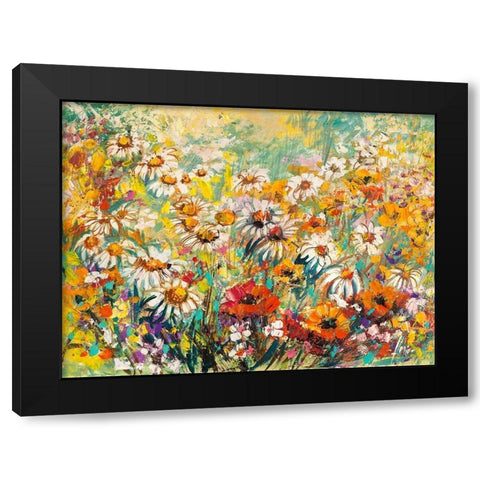 Campo fiorito Black Modern Wood Framed Art Print with Double Matting by Luigi, Florio