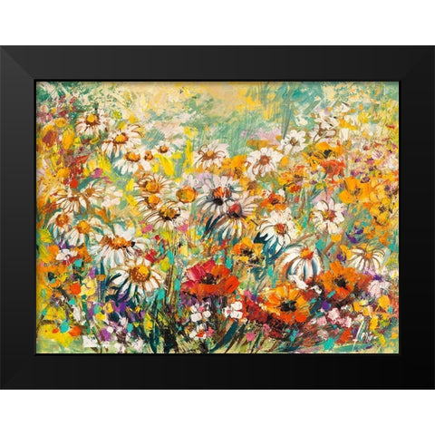 Campo fiorito Black Modern Wood Framed Art Print by Luigi, Florio