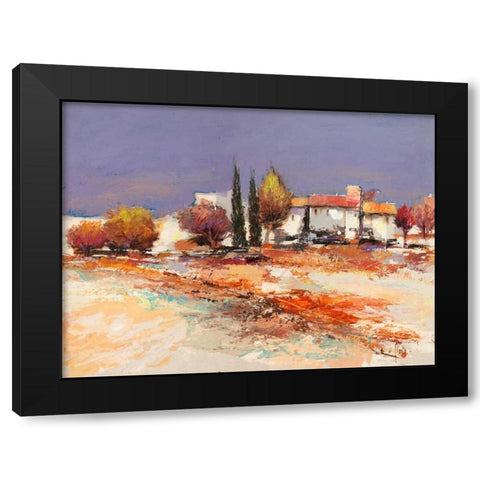 Case nel sole Black Modern Wood Framed Art Print by Florio, Luigi