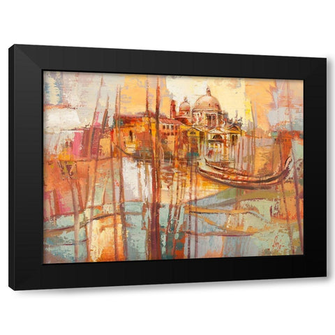 Colori di Venezia Black Modern Wood Framed Art Print with Double Matting by Luigi, Florio