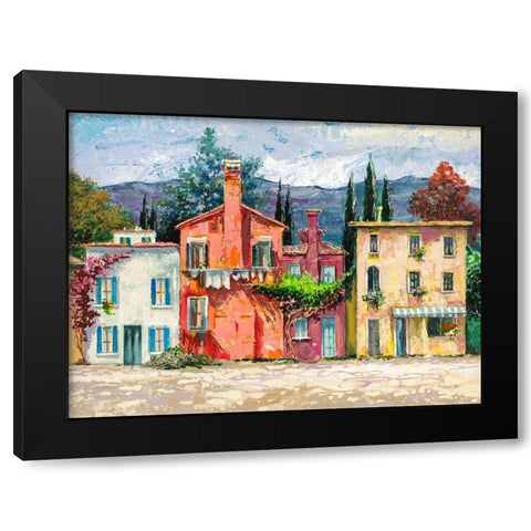 Paese italiano I Black Modern Wood Framed Art Print by Luigi, Florio
