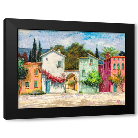 Paese italiano II Black Modern Wood Framed Art Print with Double Matting by Luigi, Florio