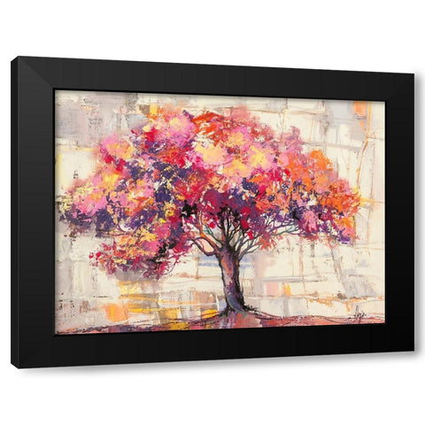 Albero dei colori Black Modern Wood Framed Art Print with Double Matting by Florio, Luigi