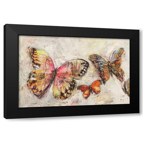 Farfalle in volo II Black Modern Wood Framed Art Print by Florio, Luigi