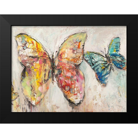 Farfalle in volo I Black Modern Wood Framed Art Print by Florio, Luigi