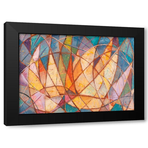 Dinamismo di vele sul mare Black Modern Wood Framed Art Print by Florio, Luigi