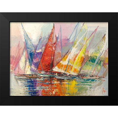 Vele riflesse Black Modern Wood Framed Art Print by Florio, Luigi