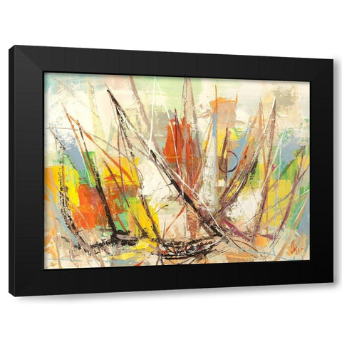 DInamismo di una regata Black Modern Wood Framed Art Print by Florio, Luigi