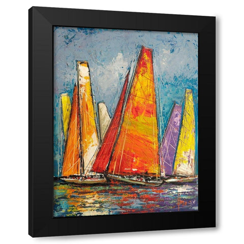 Vele a colori I Black Modern Wood Framed Art Print with Double Matting by Florio, Luigi