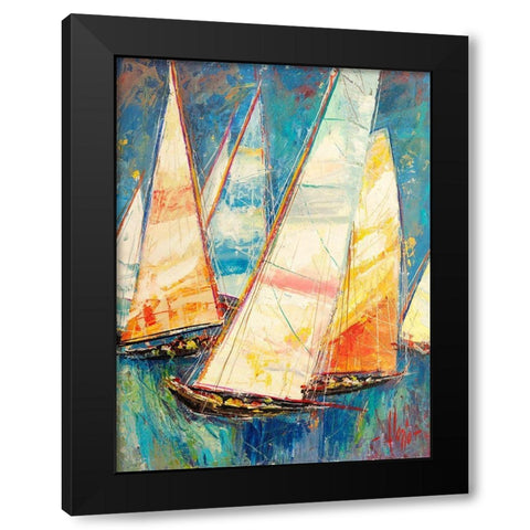 Vele a colori II Black Modern Wood Framed Art Print by Florio, Luigi