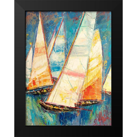 Vele a colori II Black Modern Wood Framed Art Print by Florio, Luigi