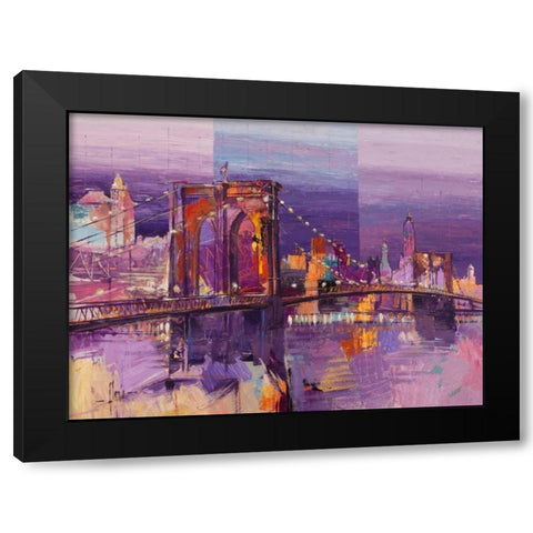Brooklyn Bridge Black Modern Wood Framed Art Print by Florio, Luigi