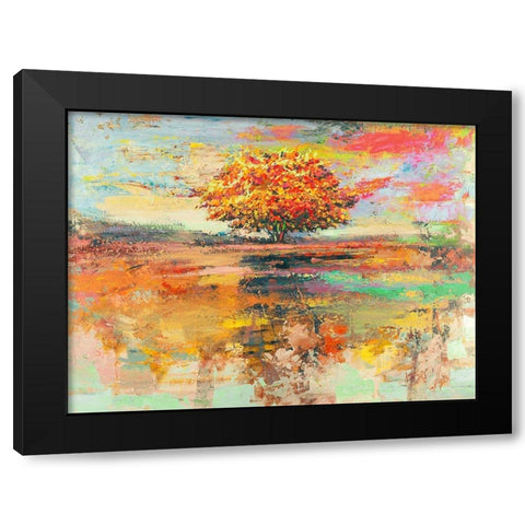 Albero destate Black Modern Wood Framed Art Print by Florio, Luigi