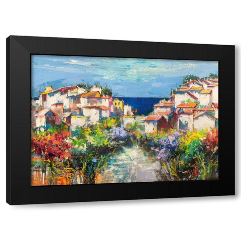 Borgo sul mare (detail) Black Modern Wood Framed Art Print by Florio, Luigi