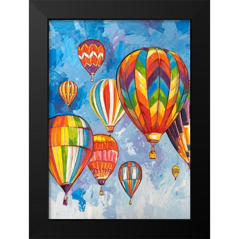 Parata di mongolfiere (detail) Black Modern Wood Framed Art Print by Florio, Luigi