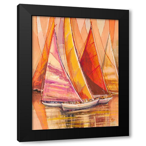 Vele nel sole Black Modern Wood Framed Art Print by Florio, Luigi