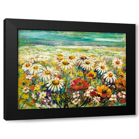 Margherite sotto un cielo turchese Black Modern Wood Framed Art Print with Double Matting by Florio, Luigi