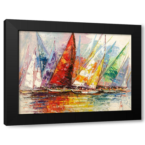 Caleidoscopio di vele Black Modern Wood Framed Art Print by Florio, Luigi