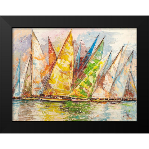 Regata di Primavera Black Modern Wood Framed Art Print by Florio, Luigi