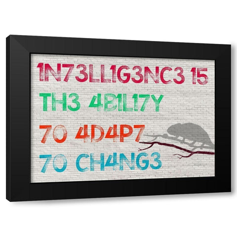 Intelligence Black Modern Wood Framed Art Print by Masterfunk Collective