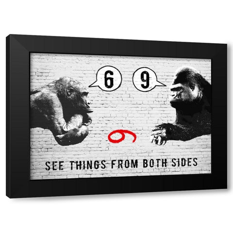 See things from both sides Black Modern Wood Framed Art Print with Double Matting by Masterfunk Collective