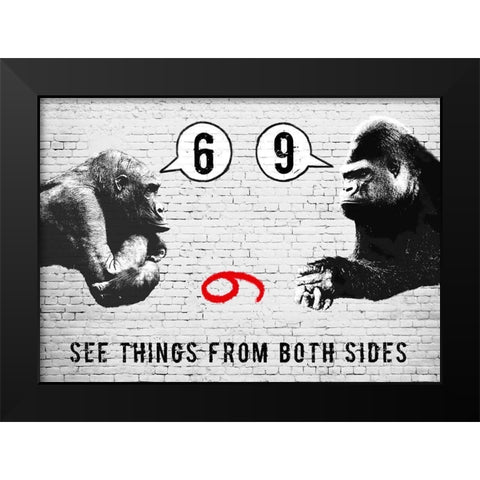 See things from both sides Black Modern Wood Framed Art Print by Masterfunk Collective