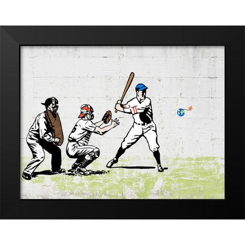 Worth a Home Run? Black Modern Wood Framed Art Print by Masterfunk Collective