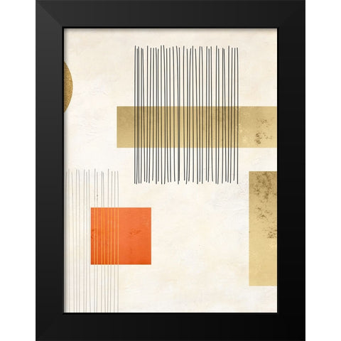 Lines and Shapes II Black Modern Wood Framed Art Print by Miko, Sayaka