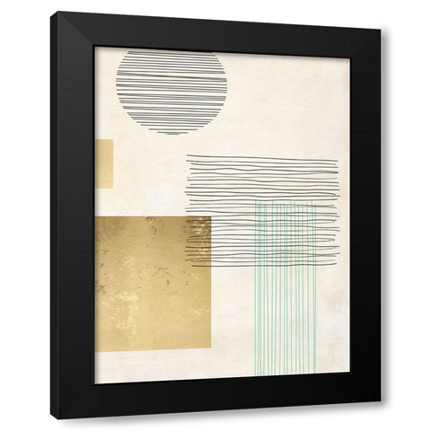 Lines and Shapes III Black Modern Wood Framed Art Print with Double Matting by Miko, Sayaka