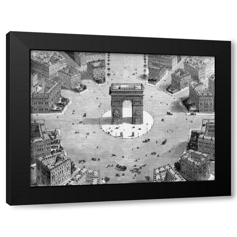 Illustration of the Place de lEtoile, 1857 (detail) Black Modern Wood Framed Art Print with Double Matting by Anonymous