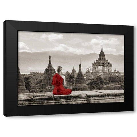 Deep Meditation Black Modern Wood Framed Art Print with Double Matting by Moreau, Marc