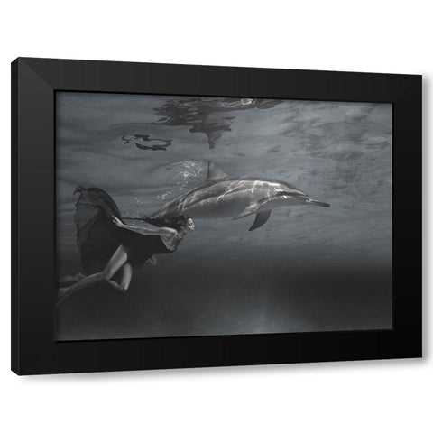 Oceane Black Modern Wood Framed Art Print by Moreau, Marc