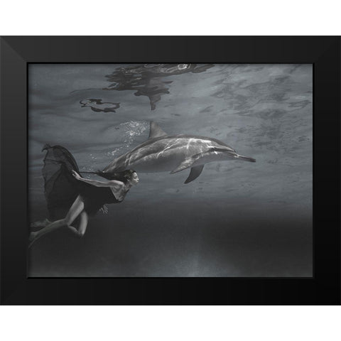 Oceane Black Modern Wood Framed Art Print by Moreau, Marc