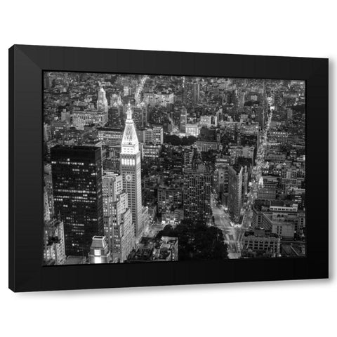Aerial view of Manhattan, NYC Black Modern Wood Framed Art Print with Double Matting by Setboun, Michel