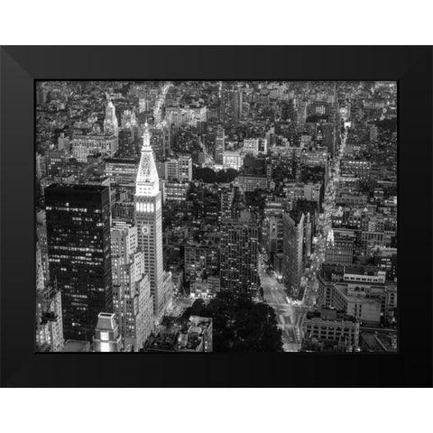 Aerial view of Manhattan, NYC Black Modern Wood Framed Art Print by Setboun, Michel