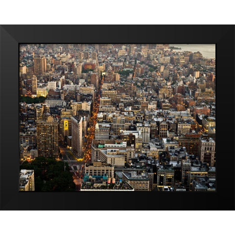 Aerial view of Manhattan, NYC Black Modern Wood Framed Art Print by Setboun, Michel