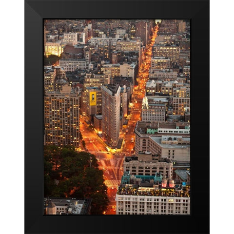 Aerial view of Flatiron Building, NYC Black Modern Wood Framed Art Print by Setboun, Michel