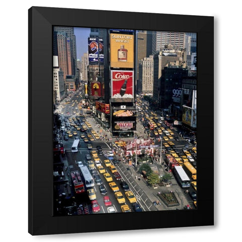 Traffic in Times Square, NYC Black Modern Wood Framed Art Print with Double Matting by Setboun, Michel