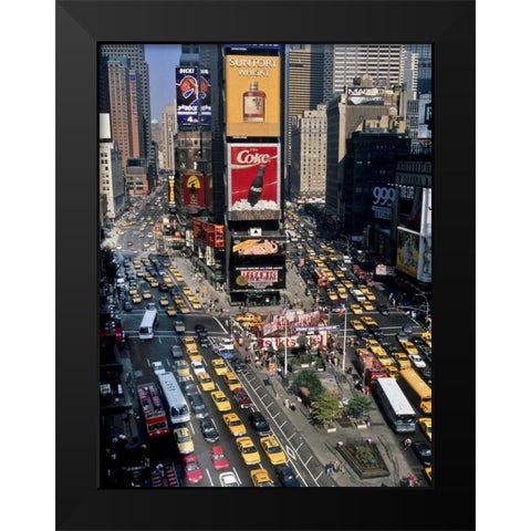 Traffic in Times Square, NYC Black Modern Wood Framed Art Print by Setboun, Michel
