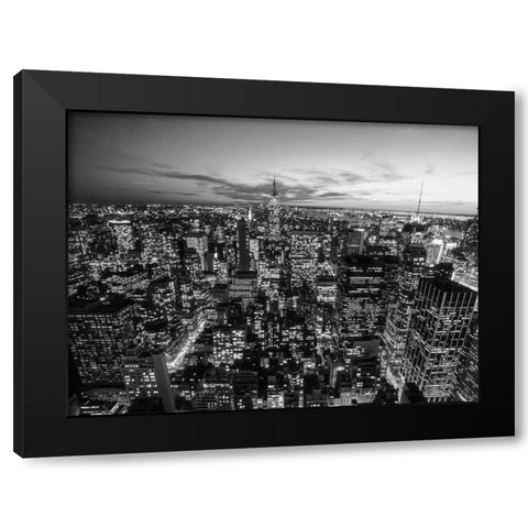 Manhattan Skyline with the Empire State Building, NYC Black Modern Wood Framed Art Print with Double Matting by Setboun, Michel