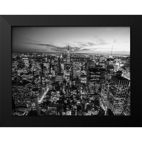 Manhattan Skyline with the Empire State Building, NYC Black Modern Wood Framed Art Print by Setboun, Michel