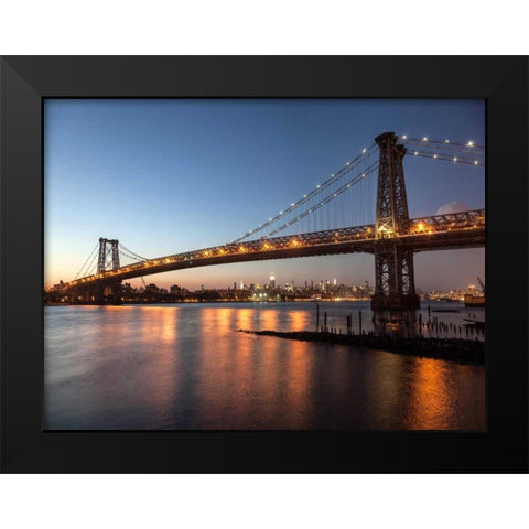 Queensboro Bridge and Manhattan from Brooklyn, NYC Black Modern Wood Framed Art Print by Setboun, Michel