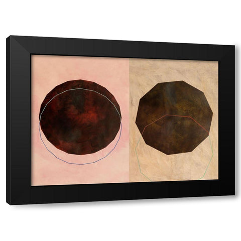 Poliedra Black Modern Wood Framed Art Print by Novello, Patrizia
