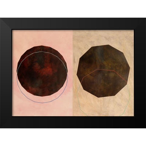 Poliedra Black Modern Wood Framed Art Print by Novello, Patrizia