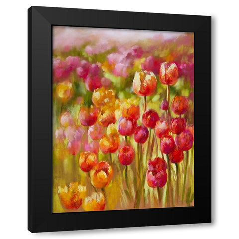Tulip Sea Black Modern Wood Framed Art Print by Whatmore, Nel