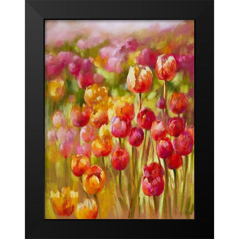 Tulip Sea Black Modern Wood Framed Art Print by Whatmore, Nel