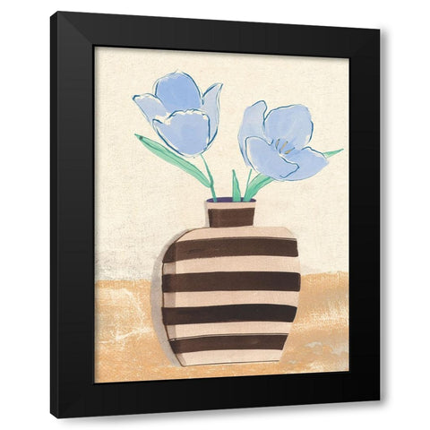 Vase with Tulips II Black Modern Wood Framed Art Print with Double Matting by Dupree, Pat