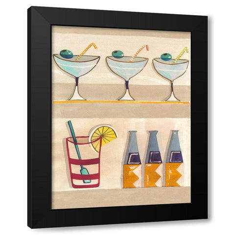 Happy Hour Black Modern Wood Framed Art Print by Dupree, Pat